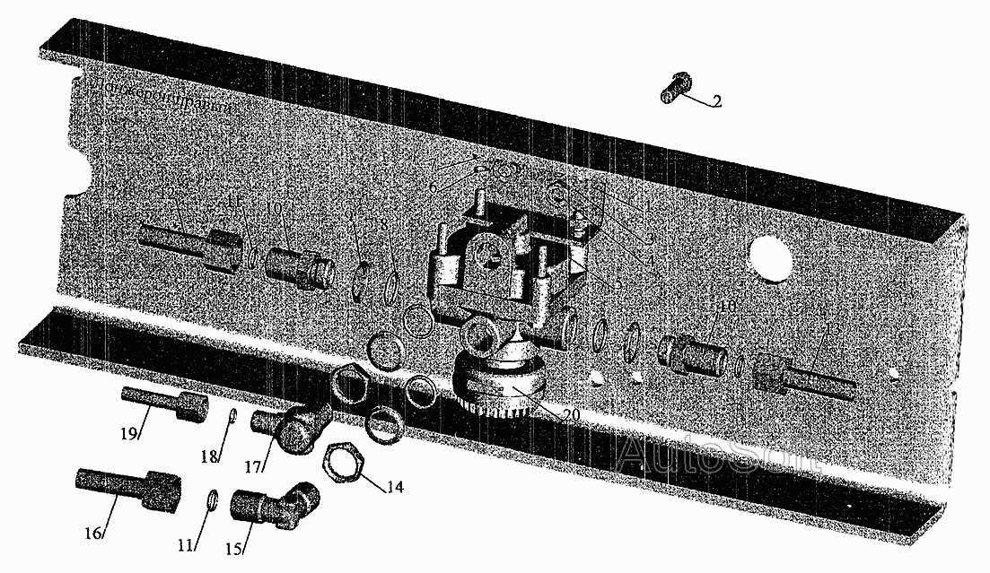 Установка ускорительного клапана и присоединительной арматуры на шасси на МАЗ-630305 под бетоносмеситель МАЗ  6303