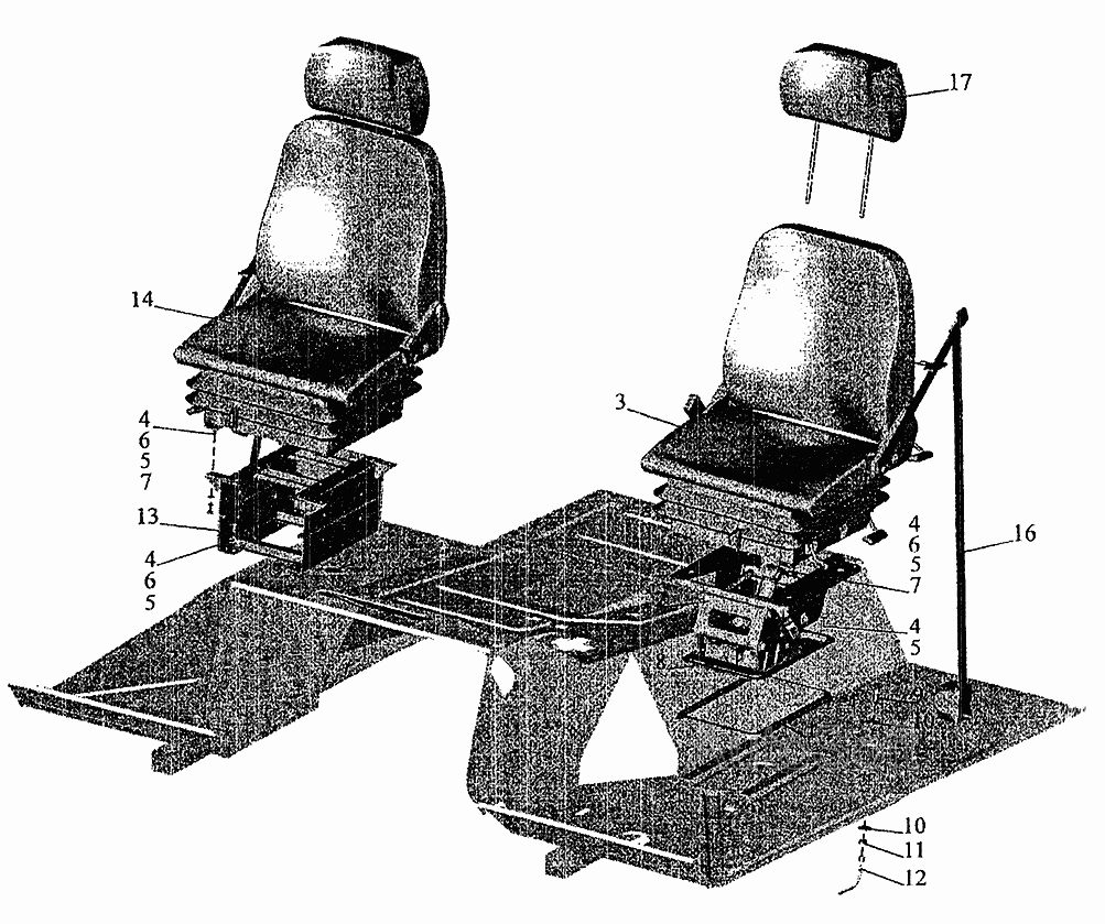 Установка и пневмопитание сидений МАЗ  6303
