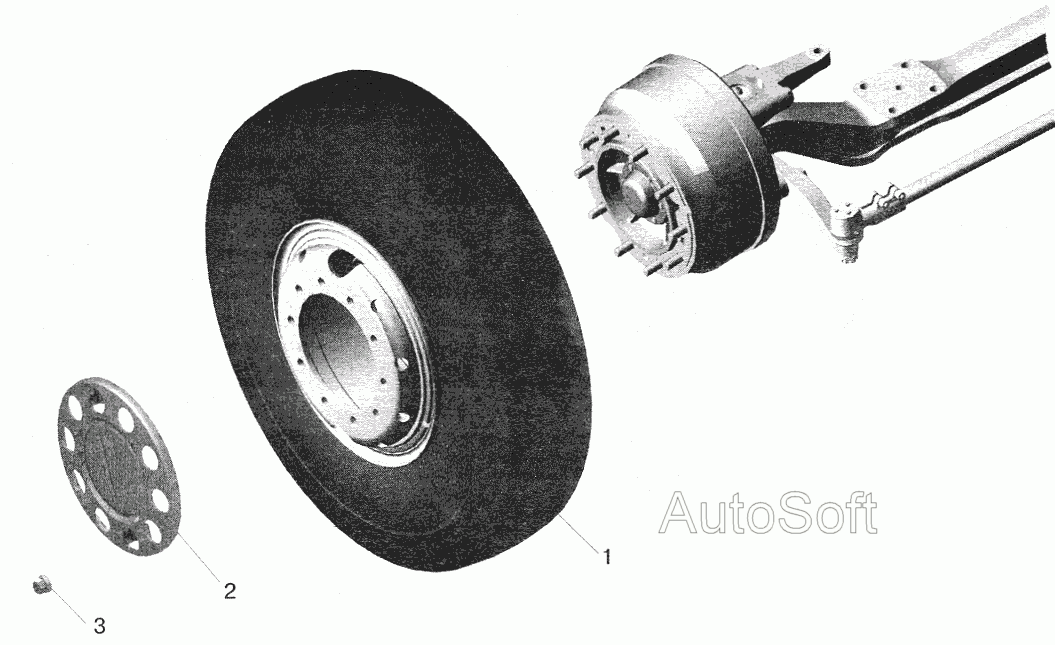 Установка передних колес МАЗ  6422