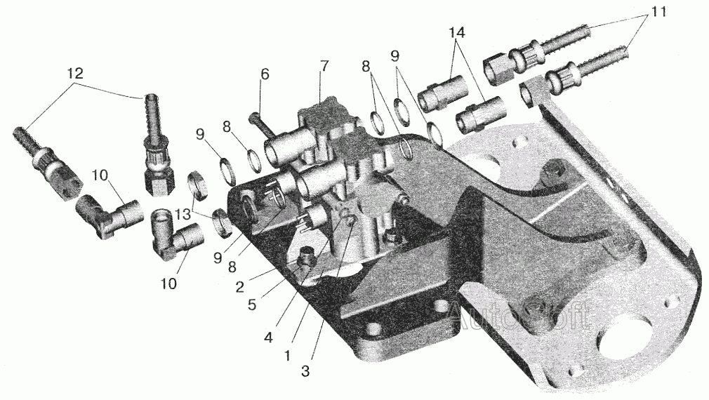 Установка задних модуляторов и присоединительной арматуры МАЗ-555102 МАЗ  6422