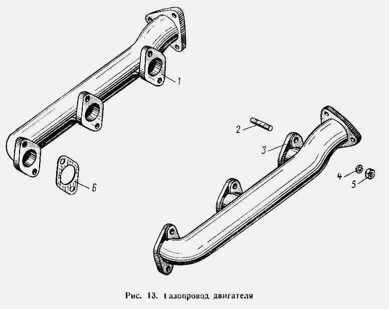 Газопровод двигателя МАЗ  504А