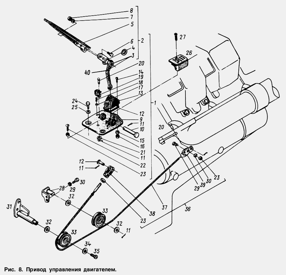Привод управления двигателем МАЗ  64221