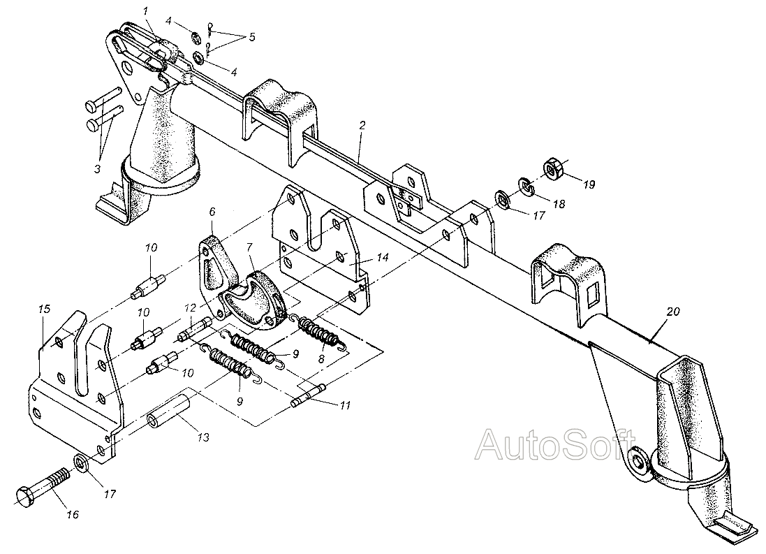 Запорный механизм кабины МАЗ  64226