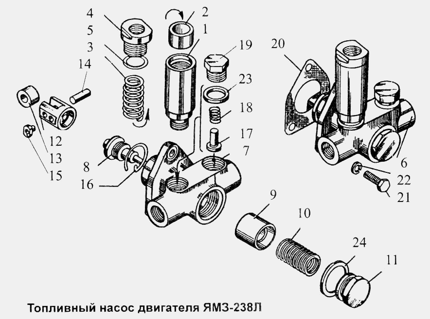 Топливный насос двигателя ЯМЗ-238Л ЯМЗ  -  общий  каталог
