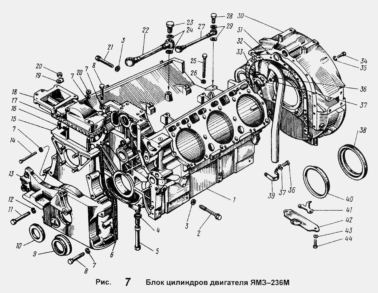 Блок цилиндров двигателя ЯМЗ-236М ЯМЗ  -  общий  каталог