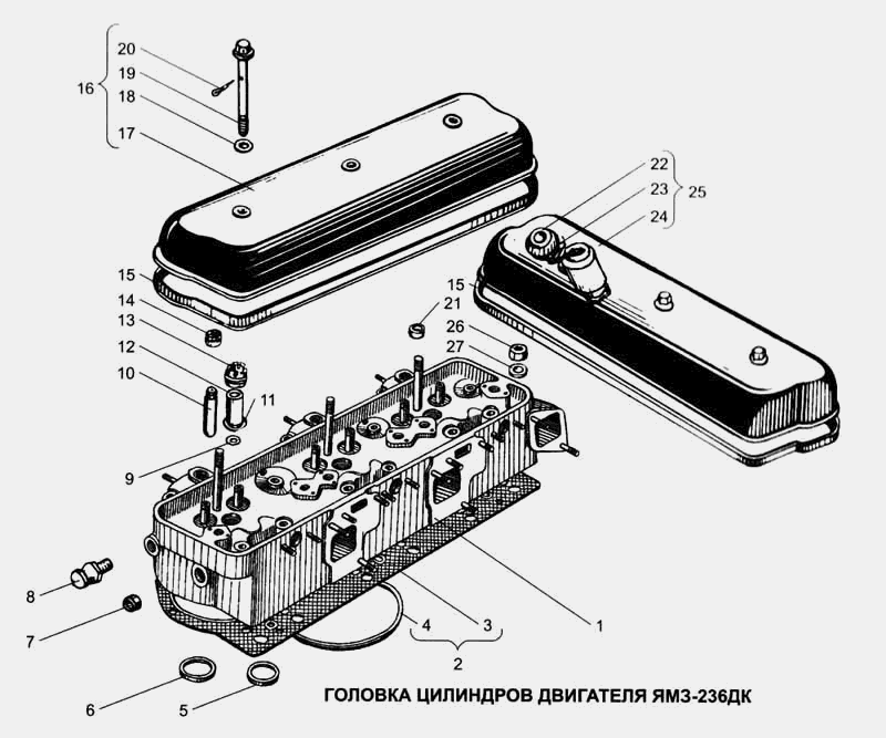 Головка цилиндров двигателя ЯМЗ-236ДК ЯМЗ  236ДК,  238АК