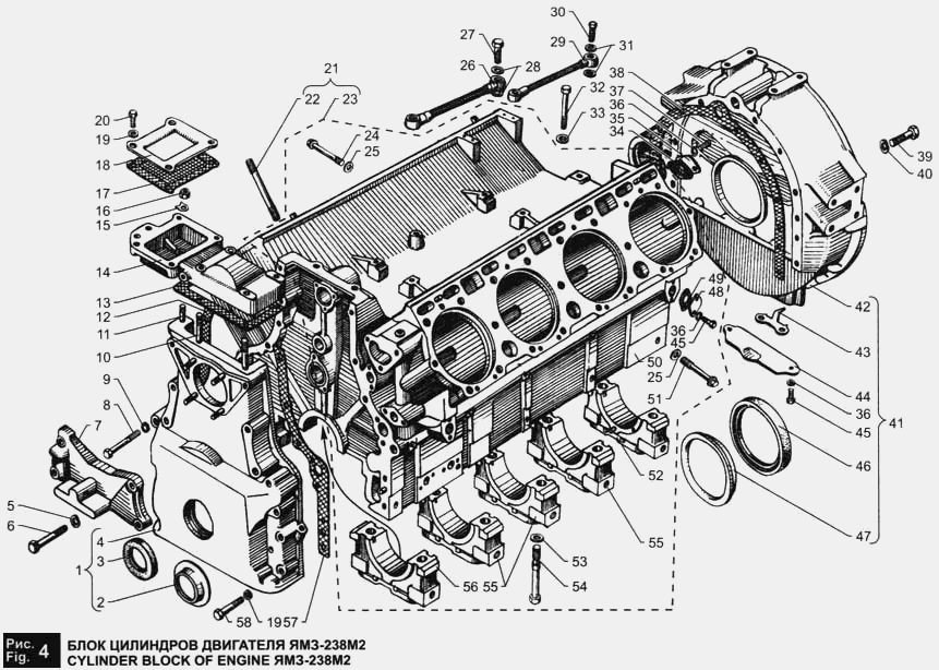 Блок цилиндров двигателя ЯМЗ-238М2 ЯМЗ  236М2,  238М2